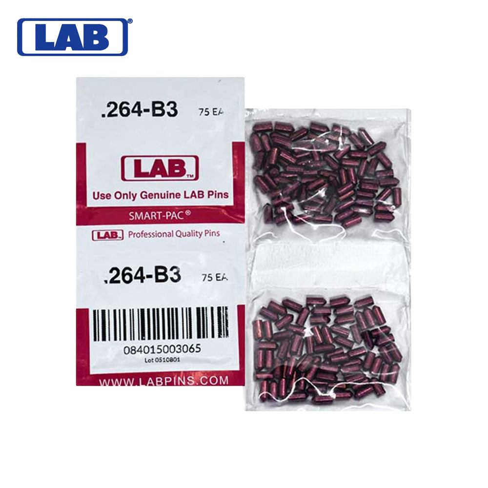 LAB - 264B - .264 Bottom Pin - .115 Diameter - Crown .003 Universal - Color-Coded - Brass Alloy - Smart Pack 150 Pins