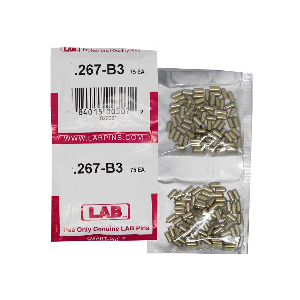 LAB - 267B - .267 Bottom Pin - .115 Diameter - Crown .003 Universal - Color-Coded - Brass Alloy - Smart Pack 150 Pins