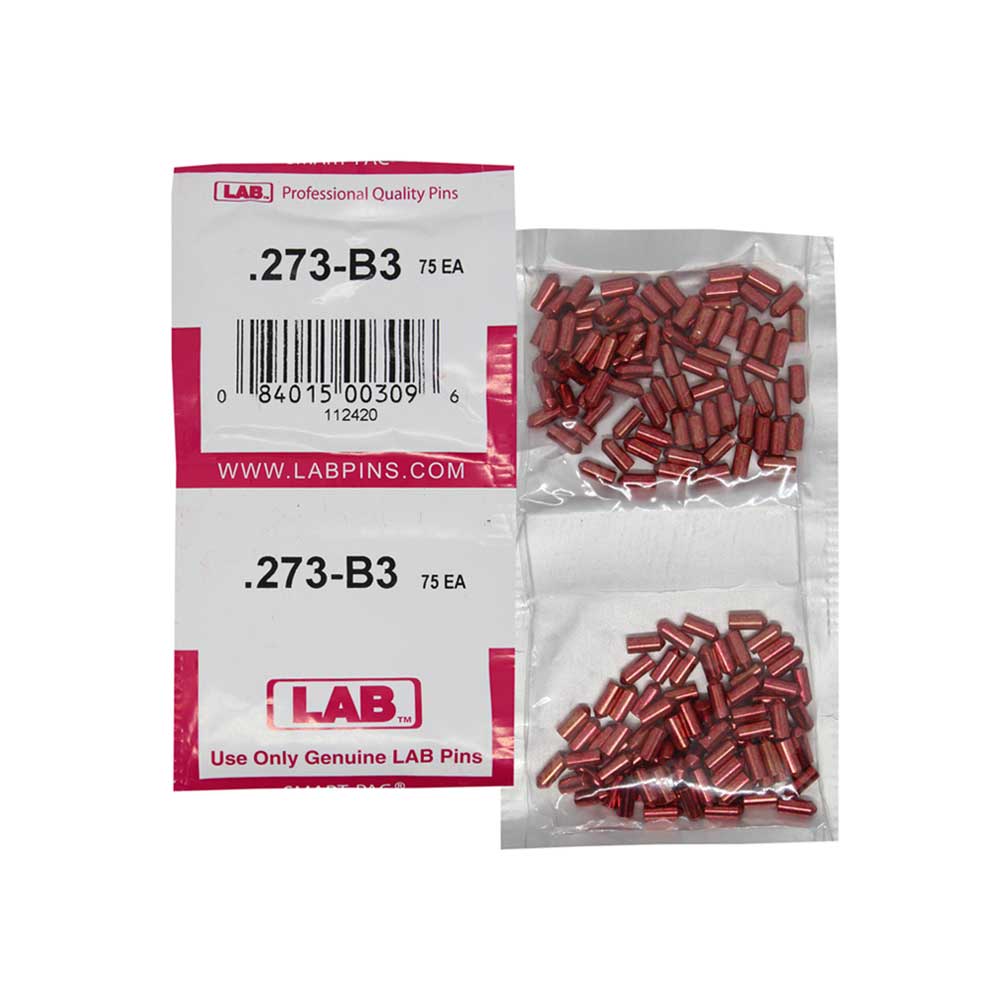 LAB - 273B - .273 Bottom Pin - .115 Diameter - Crown .003 Universal - Color-Coded - Brass Alloy - Smart Pack 150 Pins