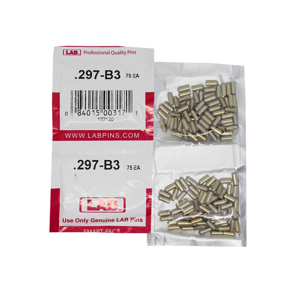LAB - 297B - .297 Bottom Pin - .115 Diameter - Crown .003 Universal - Color-Coded - Brass Alloy - Smart Pack 150 Pins