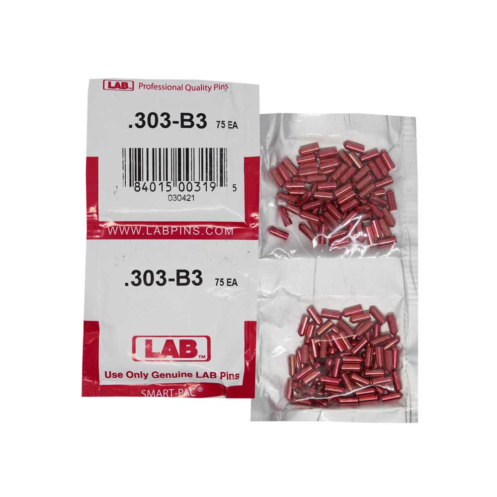 LAB - 303B - .303 Bottom Pin - .115 Diameter - Crown .003 Universal - Color-Coded - Brass Alloy - Smart Pack 150 Pins