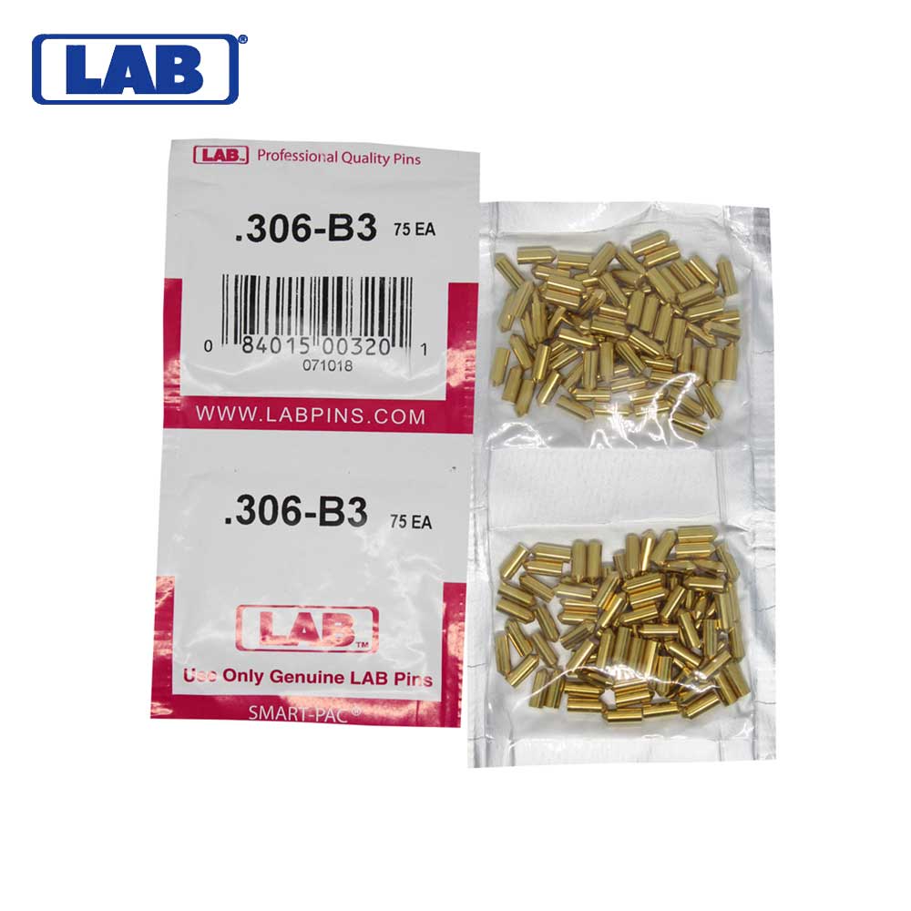LAB - 306B - .306 Bottom Pin - .115 Diameter - Crown .003 Universal - Color-Coded - Brass Alloy - Smart Pack 150 Pins