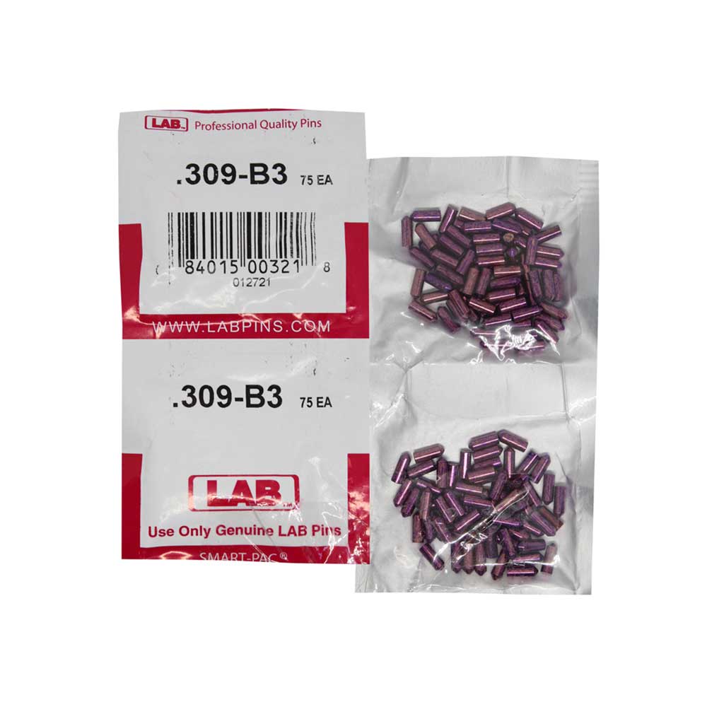 LAB - 309B - .309 Bottom Pin - .115 Diameter - Crown .003 Universal - Color-Coded - Brass Alloy - Smart Pack 150 Pins