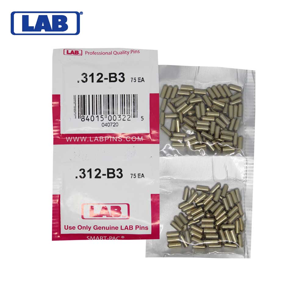 LAB - 312B - .312 Bottom Pin - .115 Diameter - Crown .003 Universal - Color-Coded - Brass Alloy - Smart Pack 150 Pins