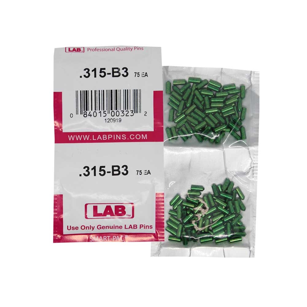 LAB - 315B - .315 Bottom Pin - .115 Diameter - Crown .003 Universal - Color-Coded - Brass Alloy - Smart Pack 150 Pins