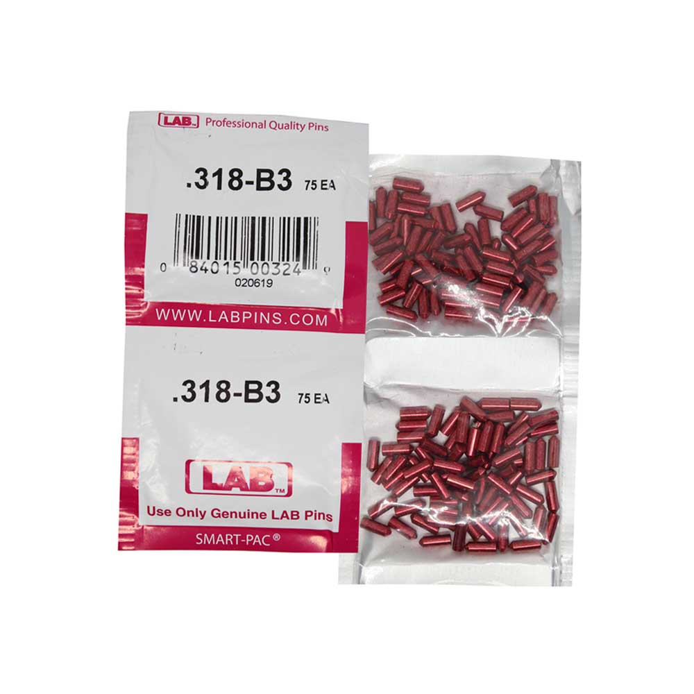 LAB - 318B - .318 Bottom Pin - .115 Diameter - Crown .003 Universal - Color-Coded - Brass Alloy - Smart Pack 150 Pins