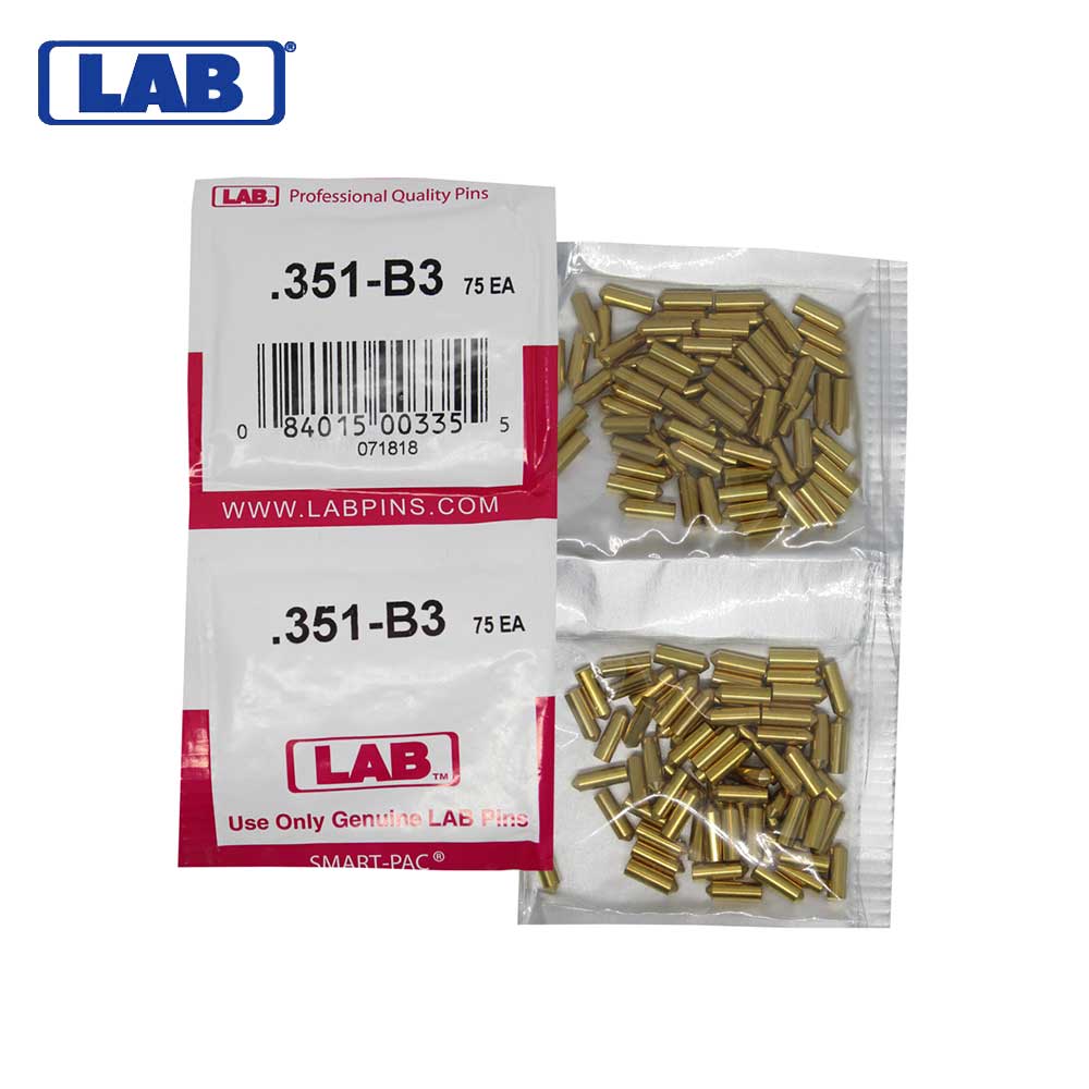 LAB - 351B - .351 Bottom Pin - .115 Diameter - Crown .003 Universal - Color-Coded - Brass Alloy - Smart Pack 150 Pins