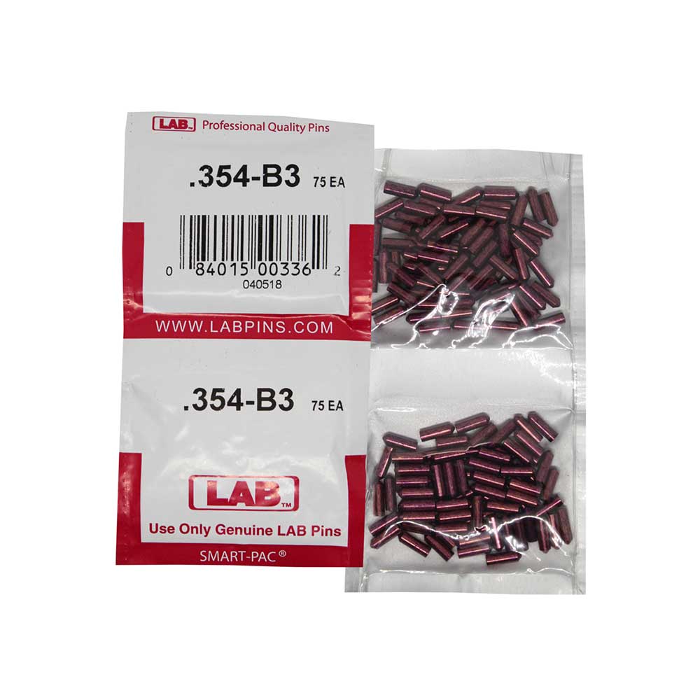LAB - 354B - .354 Bottom Pin - .115 Diameter - Crown .003 Universal - Color-Coded - Brass Alloy - Smart Pack 150 Pins