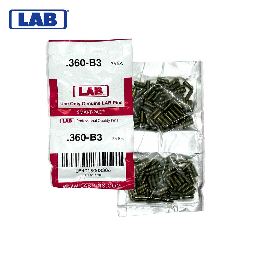 LAB - 360B - .360 Bottom Pin - .115 Diameter - Crown .003 Universal - Color-Coded - Brass Alloy - Smart Pack 150 Pins