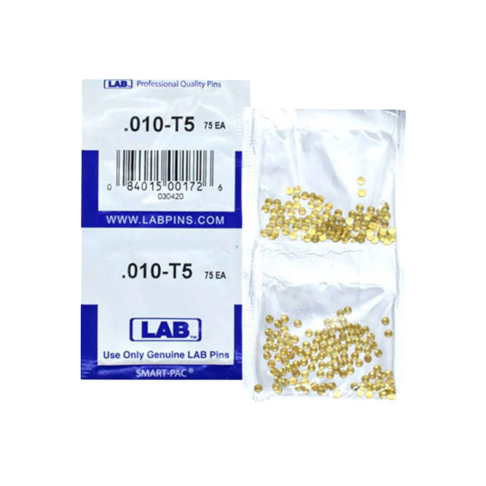 LAB - 5010T-SP - .010 Top Pin - .115 Diameter - Crown .005 Universal - Color-Coded - Brass Alloy - Smart Pack 150 Pins