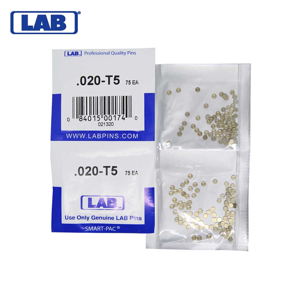 LAB - 5020T-SP - .020 Top Pin - .115 Diameter - Crown .005 Universal - Color-Coded - Brass Alloy - Smart Pack 150 Pins