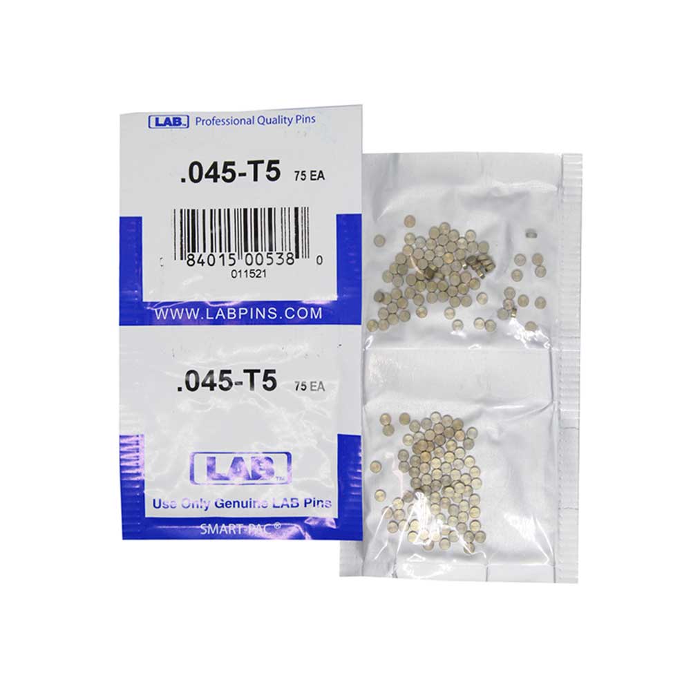 LAB - 5045T-SP - .045 Top Pin - .115 Diameter - Crown .005 Universal - Color-Coded - Brass Alloy - Smart Pack 150 Pins