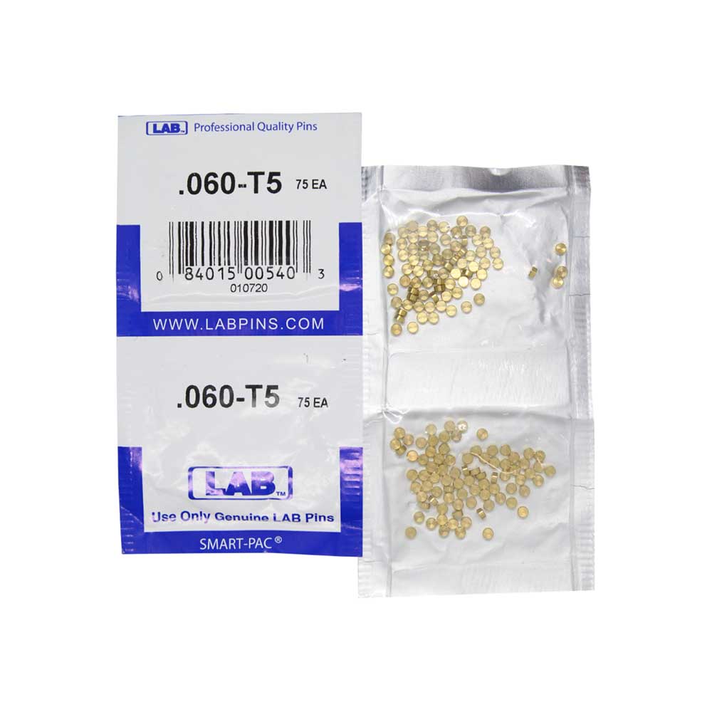 LAB - 5060T-SP - .060 Top Pin - .115 Diameter - Crown .005 Universal - Color-Coded - Brass Alloy - Smart Pack 150 Pins