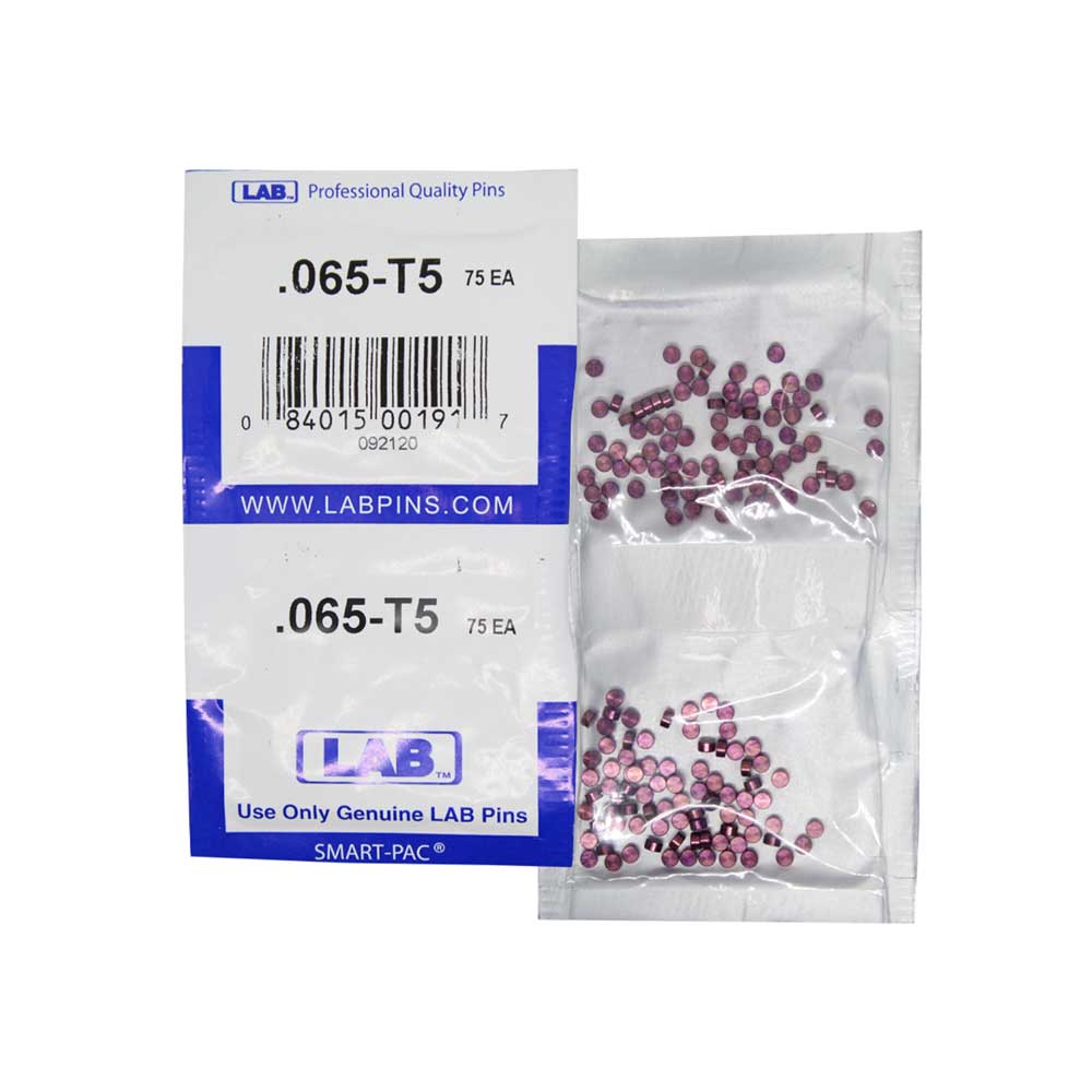 LAB - 5065T-SP - .065 Top Pin - .115 Diameter - Crown .005 Universal - Color-Coded - Brass Alloy - Smart Pack 150 Pins