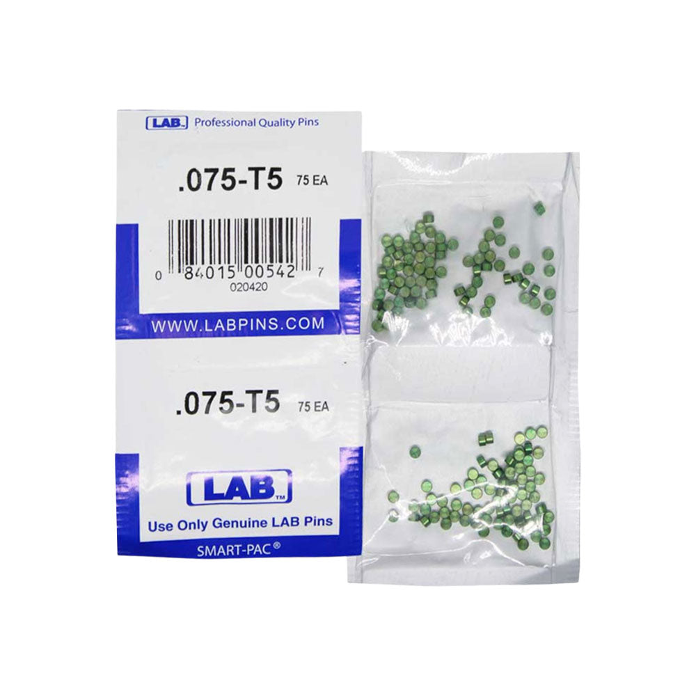 LAB - 5075T-SP - .075 Top Pin - .115 Diameter - Crown .005 Universal - Color-Coded - Brass Alloy - Smart Pack 150 Pins