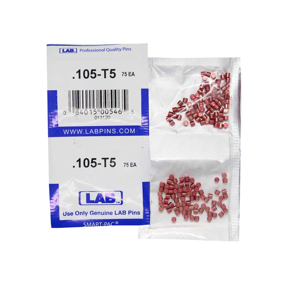 LAB - 5105T-SP - .105 Top Pin - .115 Diameter - Crown .005 Universal - Color-Coded - Brass Alloy - Smart Pack 150 Pins