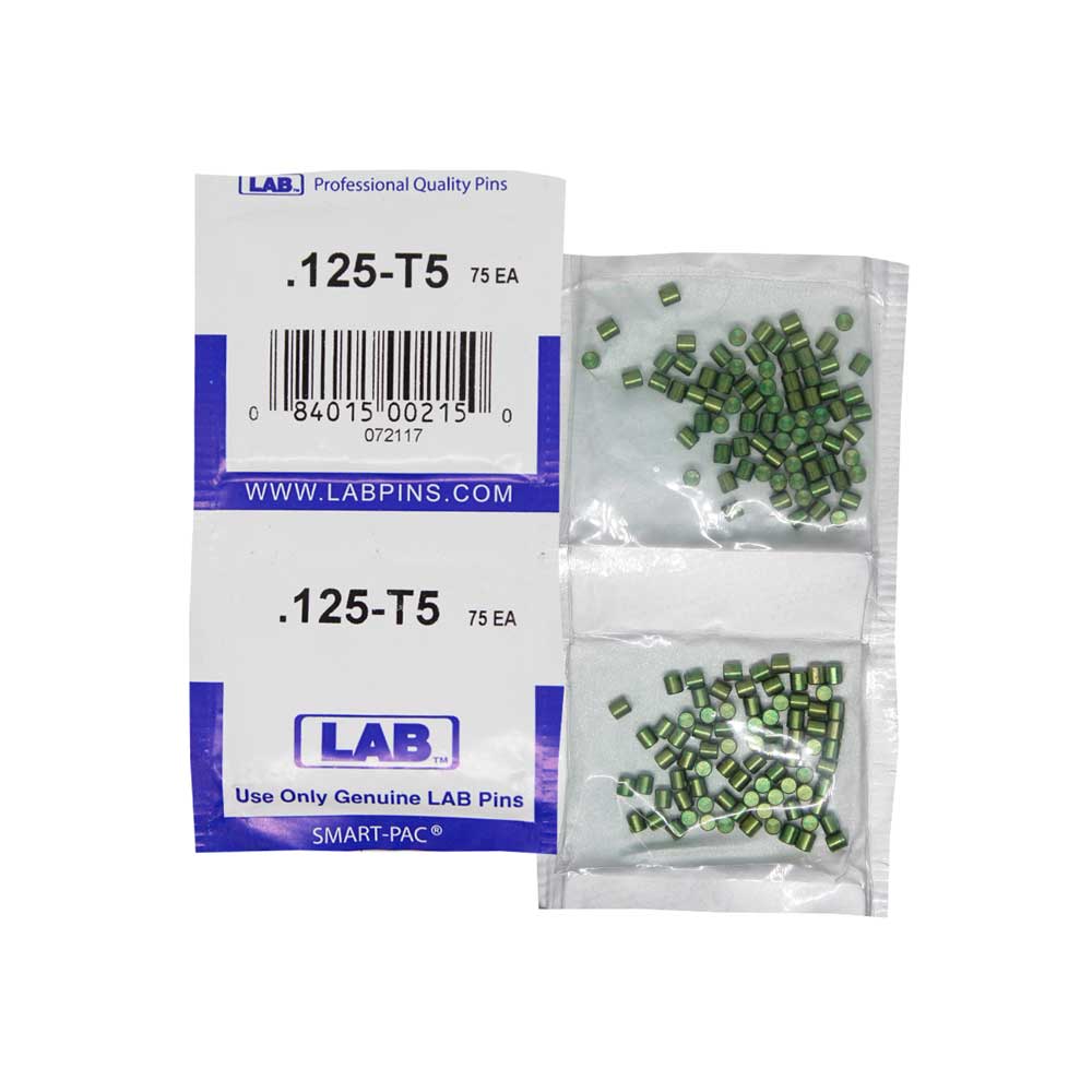 LAB - 5125T-SP - .125 Top Pin - .115 Diameter - Crown .005 Universal - Color-Coded - Brass Alloy - Smart Pack 150 Pins