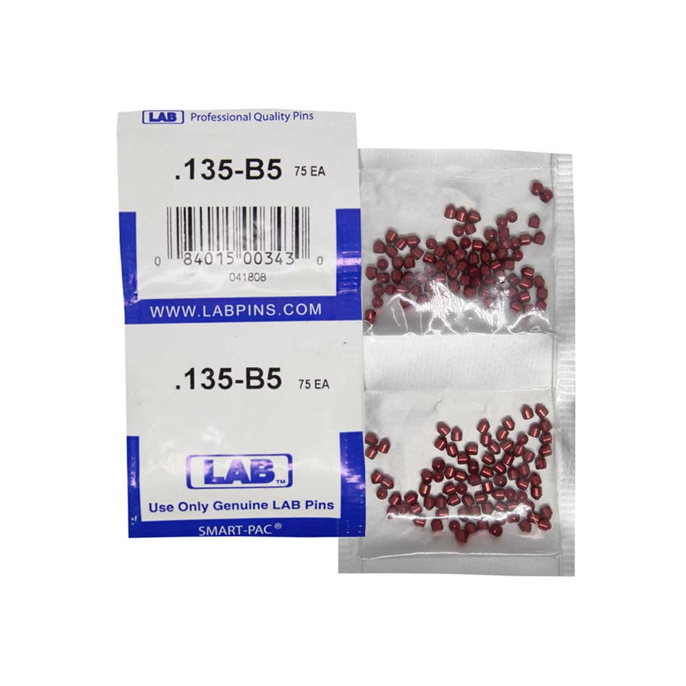 LAB - 5135B-SP - .135 Bottom Pin - .115 Diameter - Crown .005 Universal - Color-Coded - Brass Alloy - Smart Pack 150 Pins