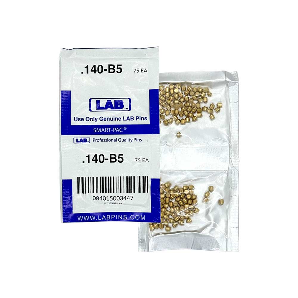 LAB - 5140B-SP - .140 Bottom Pin - .115 Diameter - Crown .005 Universal - Color-Coded - Brass Alloy - Smart Pack 150 Pins