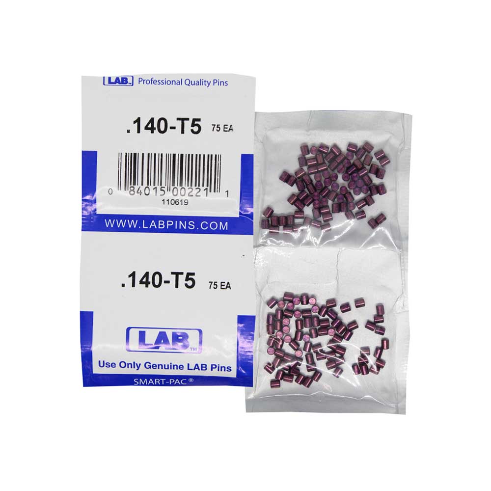 LAB - 5140T-SP - .140 Top Pin - .115 Diameter - Crown .005 Universal - Color-Coded - Brass Alloy - Smart Pack 150 Pins