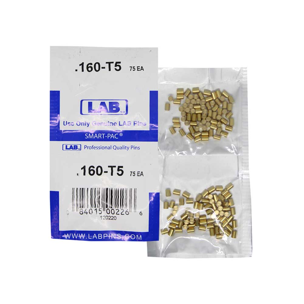 LAB - 5160T-SP - .160 Top Pin - .115 Diameter - Crown .005 Universal - Color-Coded - Brass Alloy - Smart Pack 150 Pins