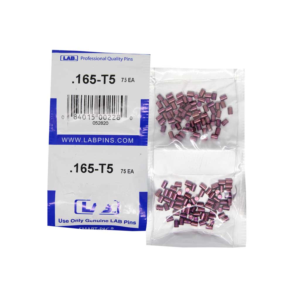 LAB - 5165T-SP - .165 Top Pin - .115 Diameter - Crown .005 Universal - Color-Coded - Brass Alloy - Smart Pack 150 Pins