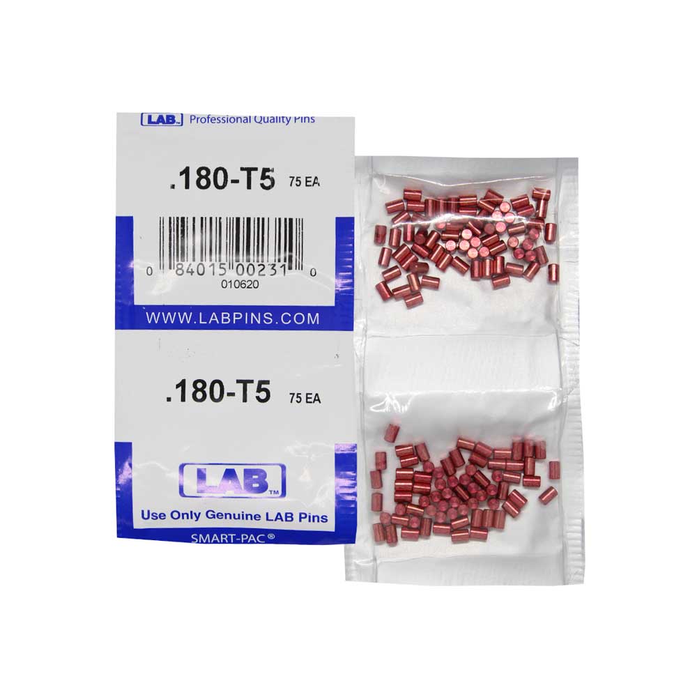 LAB - 5180T-SP - .180 Top Pin - .115 Diameter - Crown .005 Universal - Color-Coded - Brass Alloy - Smart Pack 150 Pins