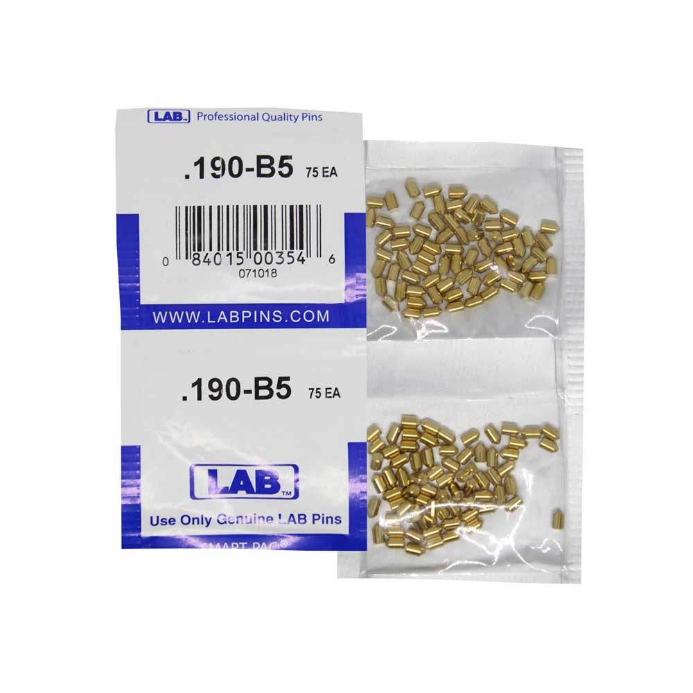 LAB - 5190B-SP - .190 Bottom Pin - .115 Diameter - Crown .005 Universal - Color-Coded - Brass Alloy - Smart Pack 150 Pins
