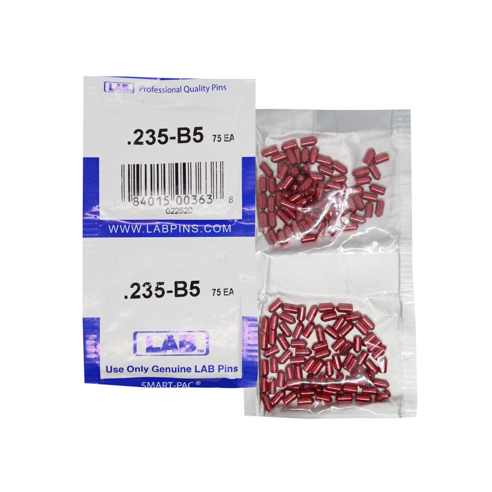 LAB - 5235B-SP - .235 Bottom Pin - .115 Diameter - Crown .005 Universal - Color-Coded - Brass Alloy - Smart Pack 150 Pins