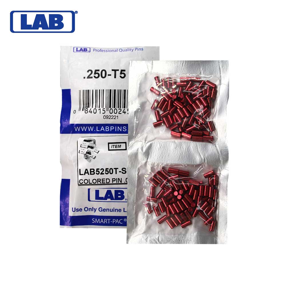 LAB - 5250T-SP - .250 Top Pin - .115 Diameter - Crown .005 Universal - Color-Coded - Brass Alloy - Smart Pack 150 Pins