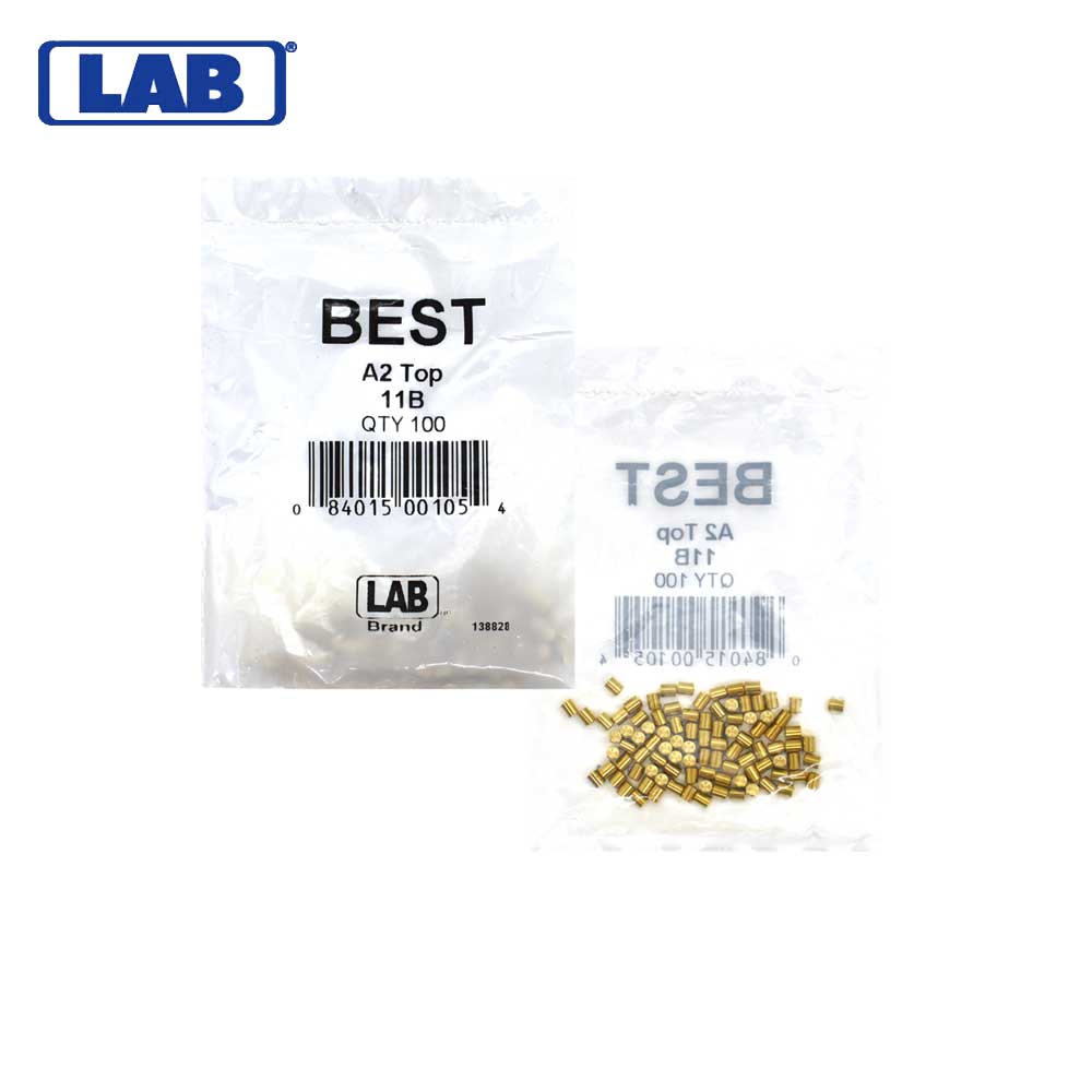 LAB - BEST-11B-P1 - Best A2 Original SFIC 11B Top Pin - Size .137 - Brass - Polybag 100 Pins