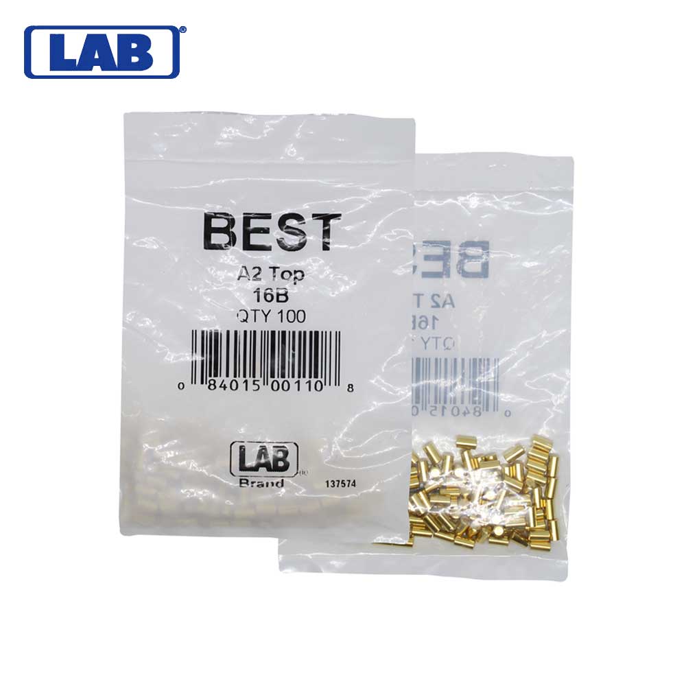 LAB - BEST-16B-P1 - Best A2 Original SFIC 16B Top Pin - Size .200 - Brass - Polybag 100 Pins
