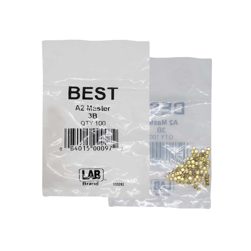 LAB - BEST-3B-P1 - Best A2 Original SFIC 3B Top Pin - Size .037 - Brass - Polybag 100 Pins