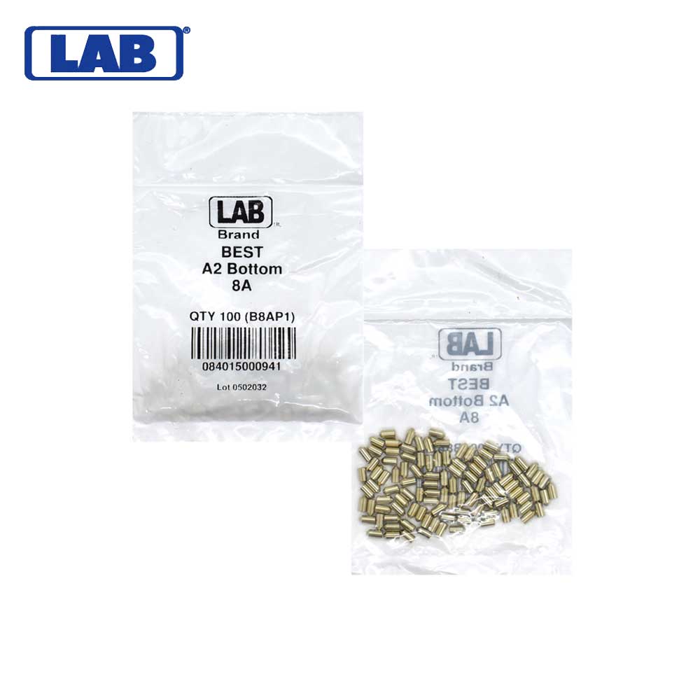 LAB - BEST-8A-P1-NS - Best A2 Original SFIC 8A Bottom Pin - Size .210 - Nickel Silver - Polybag 100 Pins