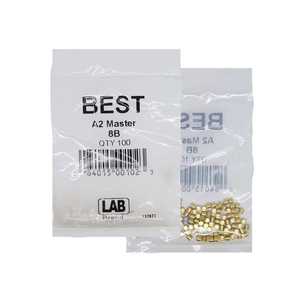 LAB - BEST-8B-P1 - Best A2 Original SFIC 8B Top Pin - Size .100 - Brass - Polybag 100 Pins