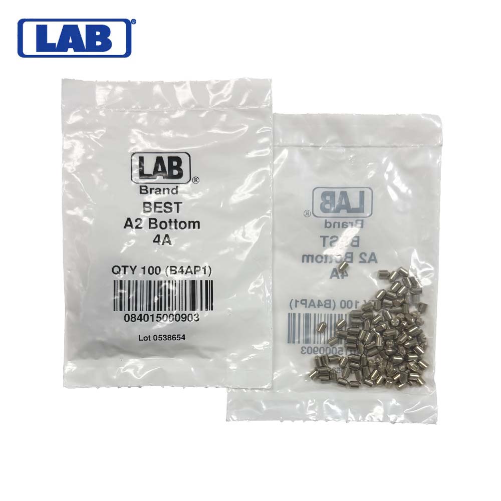 LAB - BEST-B4 - 4B BEST SFIC Bottom Pins - .160 Size - A2 Systems - Nickel Silver - Polybag 100 Pins