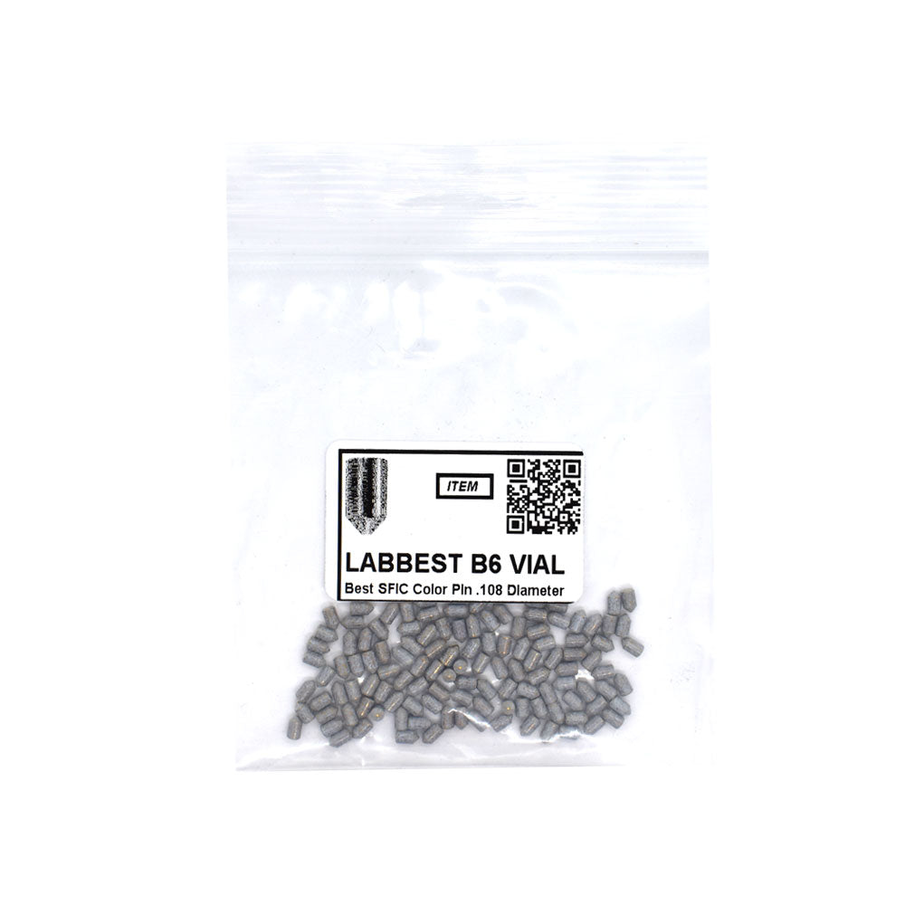 LAB - BEST-B6-VIAL - 6B Universal SFIC Bottom Pins - .185 Size - A2 Systems - Nickel Silver - Vial 100 Pins