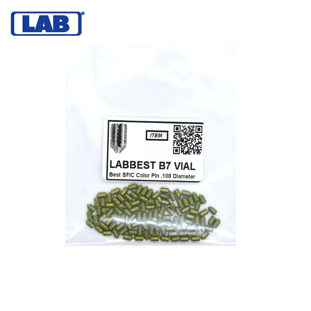 LAB - BEST-B7-VIAL - 7B Universal SFIC Bottom Pins - .197 Size - A2 Systems - Nickel Silver - Vial 100 Pins