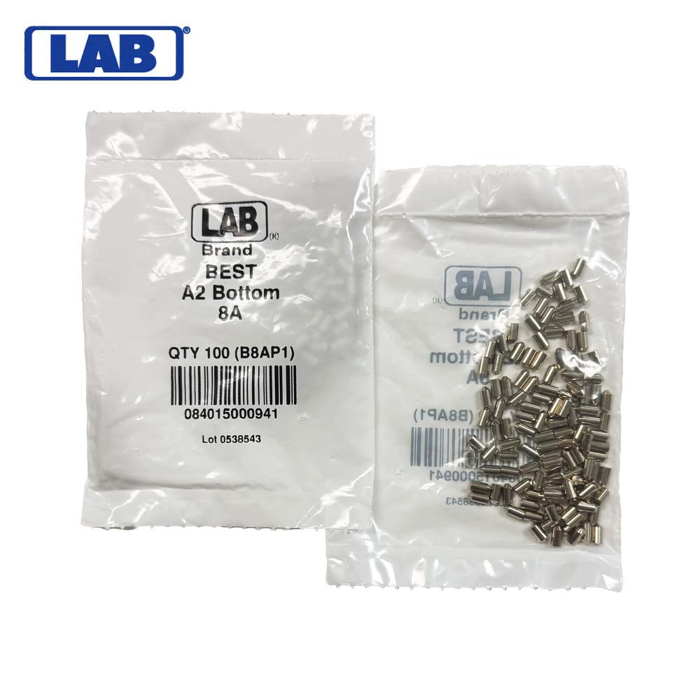 LAB - BEST-B8 - 8B BEST SFIC Bottom Pins - .210 Size - A2 Systems - Nickel Silver - Polybag 100 Pins