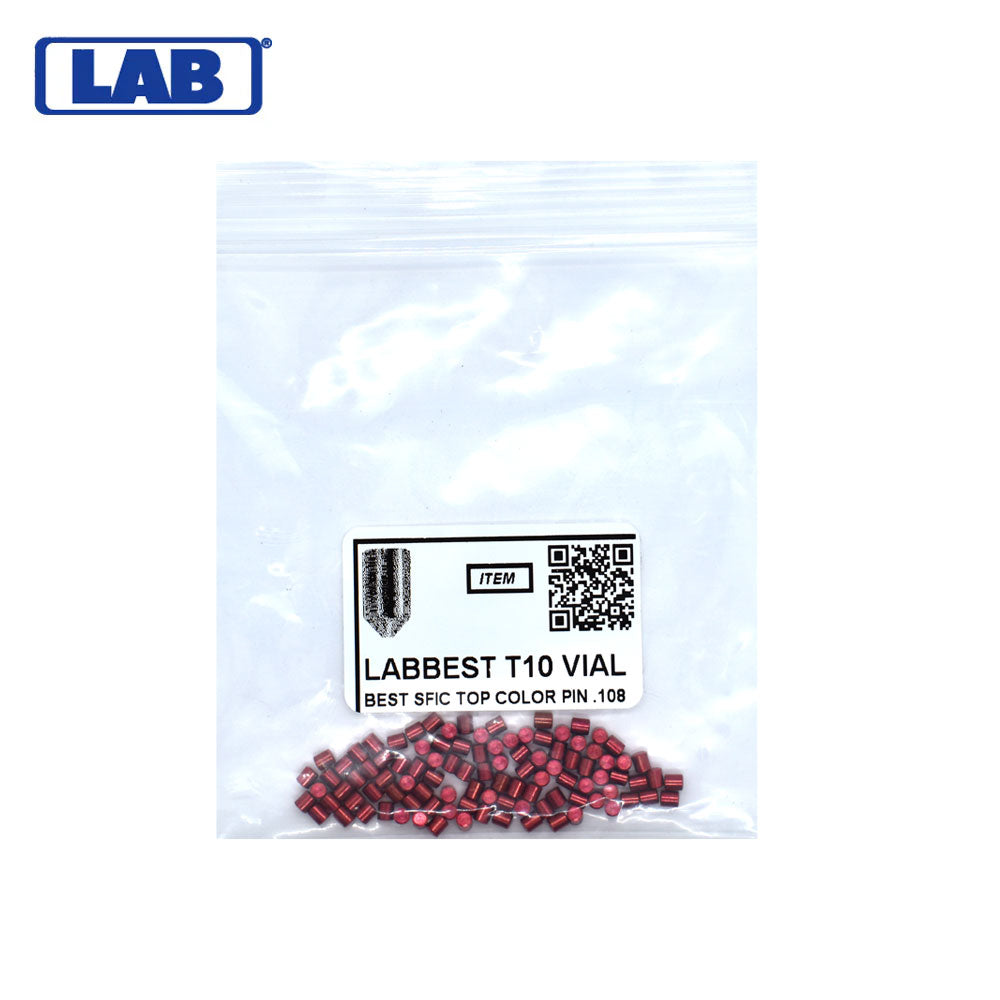 LAB - BEST-T10-VIAL - 10T Universal SFIC Top Pins - .125 Size - A2 Systems - Brass - Vial 100 Pins