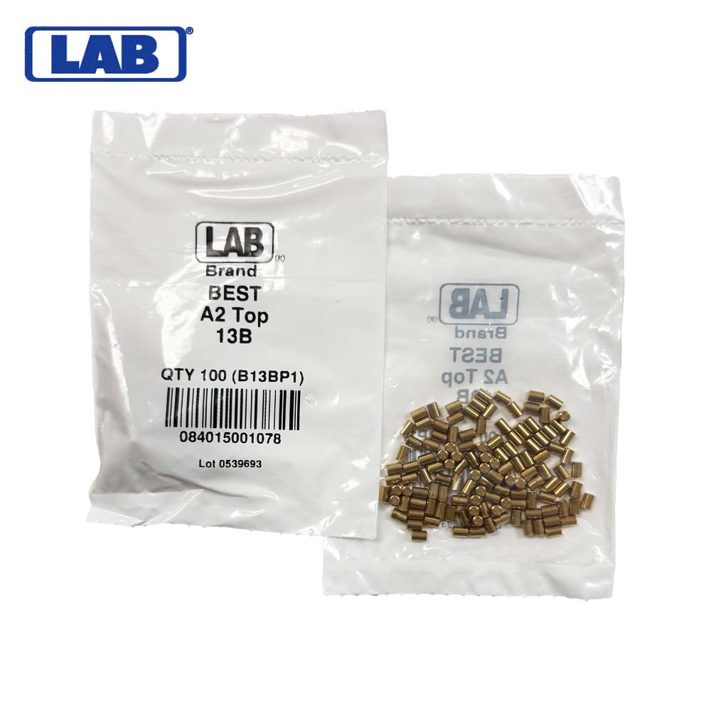 LAB - BEST-T13 - 13T BEST SFIC Top Pins - .162 Size - A2 Systems - Brass - Polybag 100 Pins