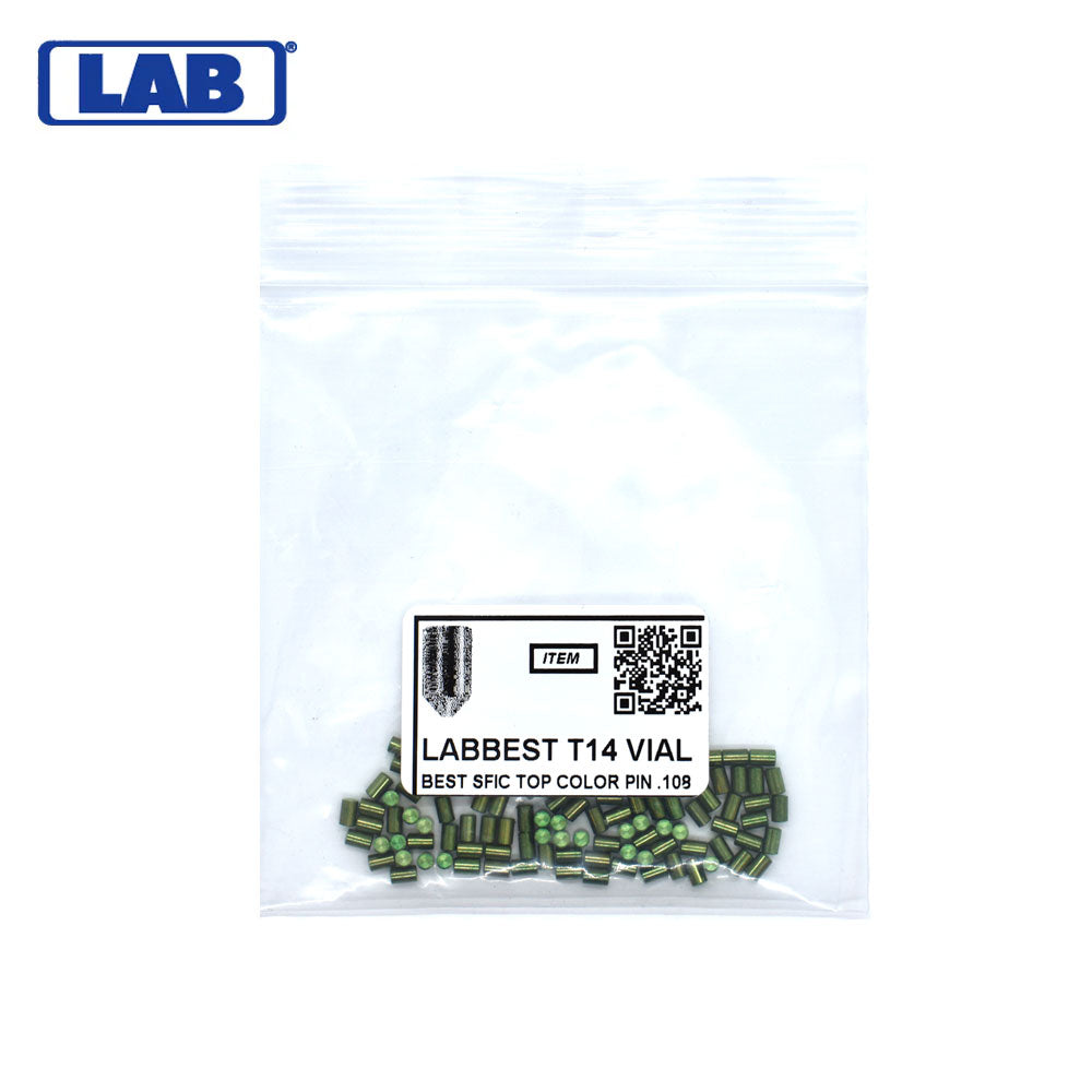 LAB - BEST-T14-VIAL - 14T Universal SFIC Top Pins - .175 Size - A2 Systems - Brass - Vial 100 Pins
