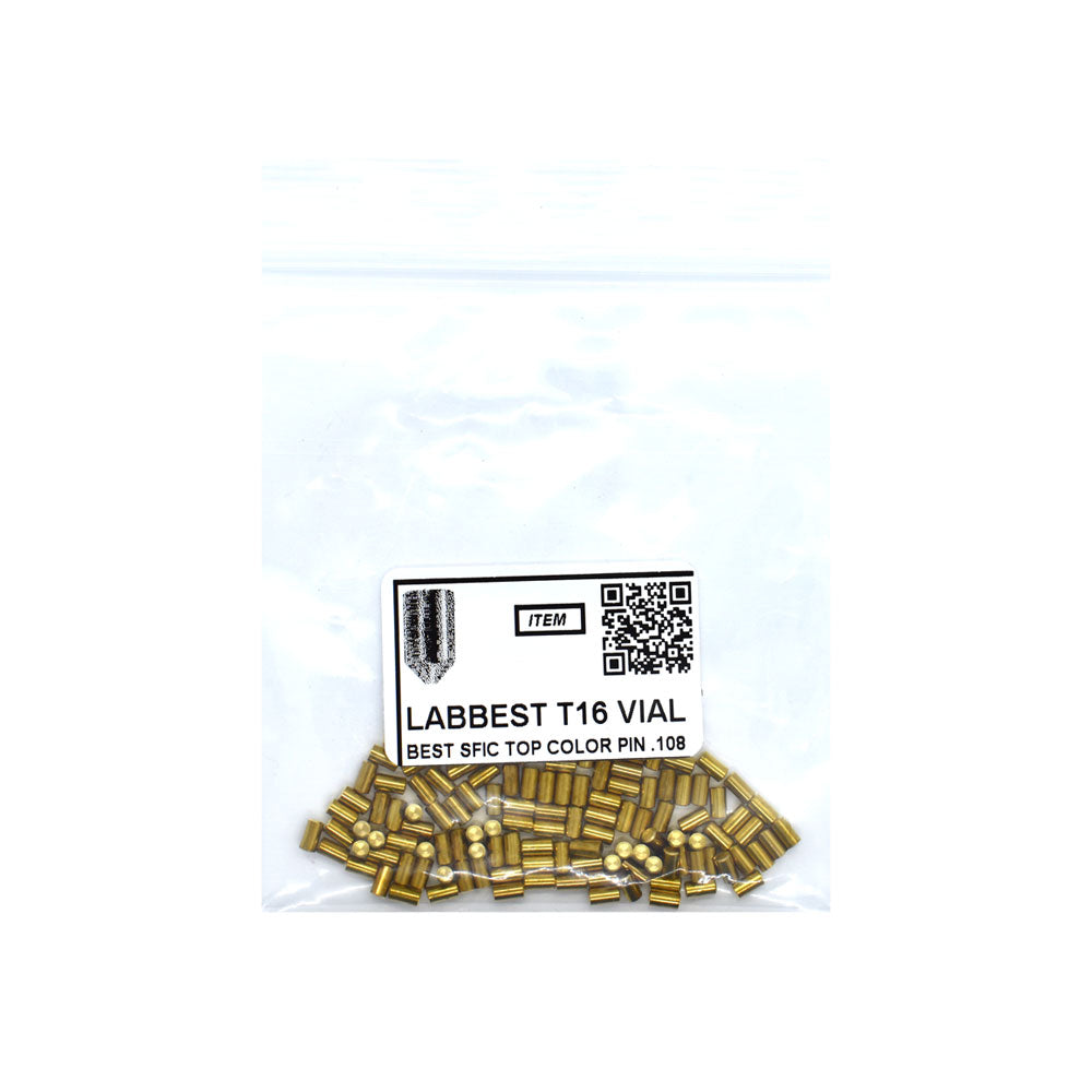 LAB - BEST-T16-VIAL - 16T Universal SFIC Top Pins - .200 Size - A2 Systems - Brass - Vial 100 Pins
