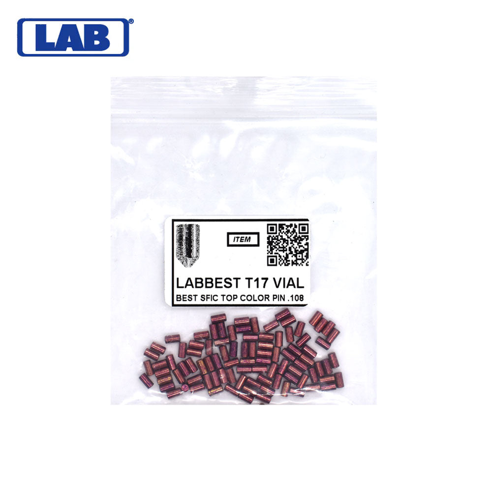 LAB - BEST-T17-VIAL - 17T Universal SFIC Top Pins - .212 Size - A2 Systems - Brass - Vial 100 Pins