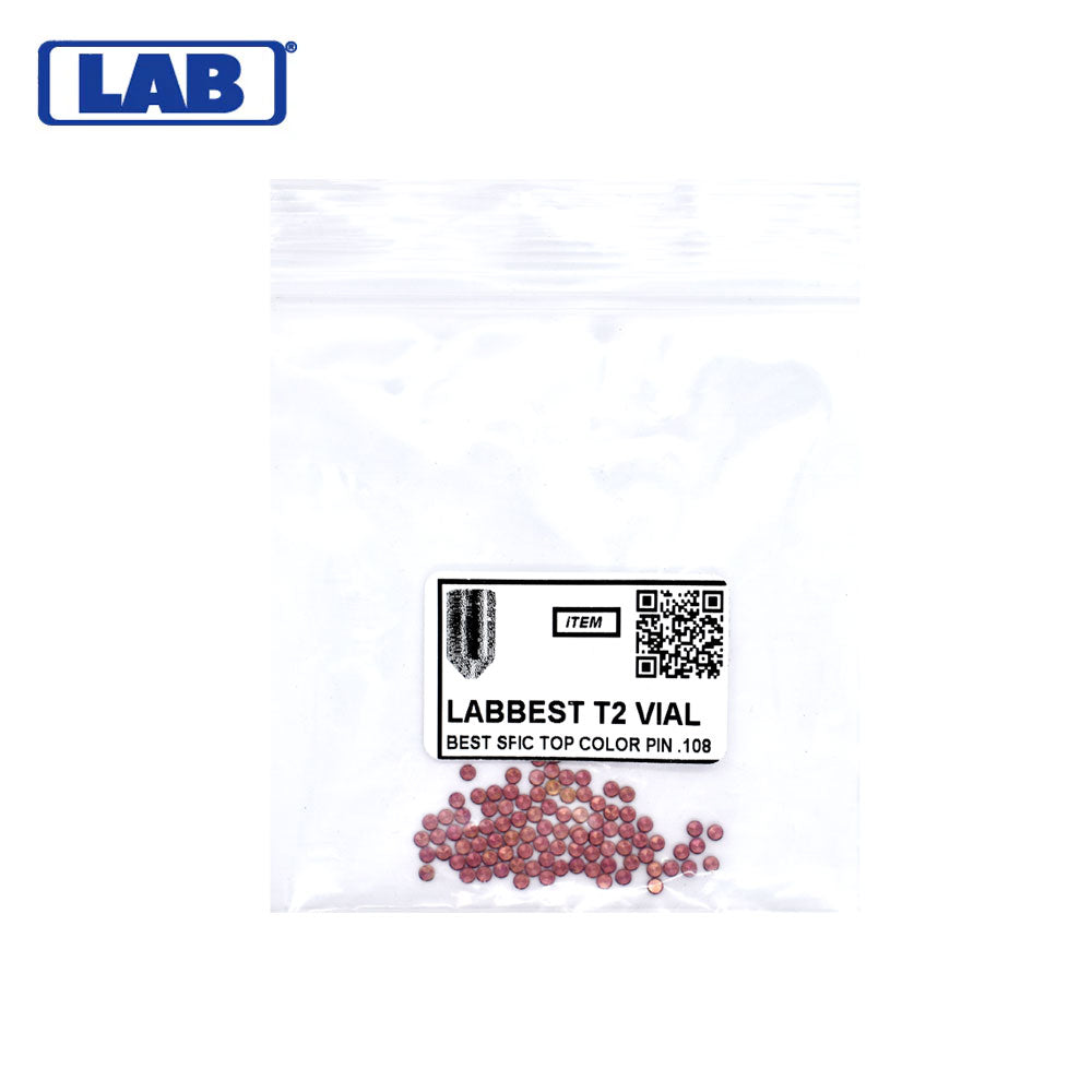 LAB - BEST-T2-VIAL - 2T Universal SFIC Top Pins - .025 Size - A2 Systems - Brass - Vial 100 Pins