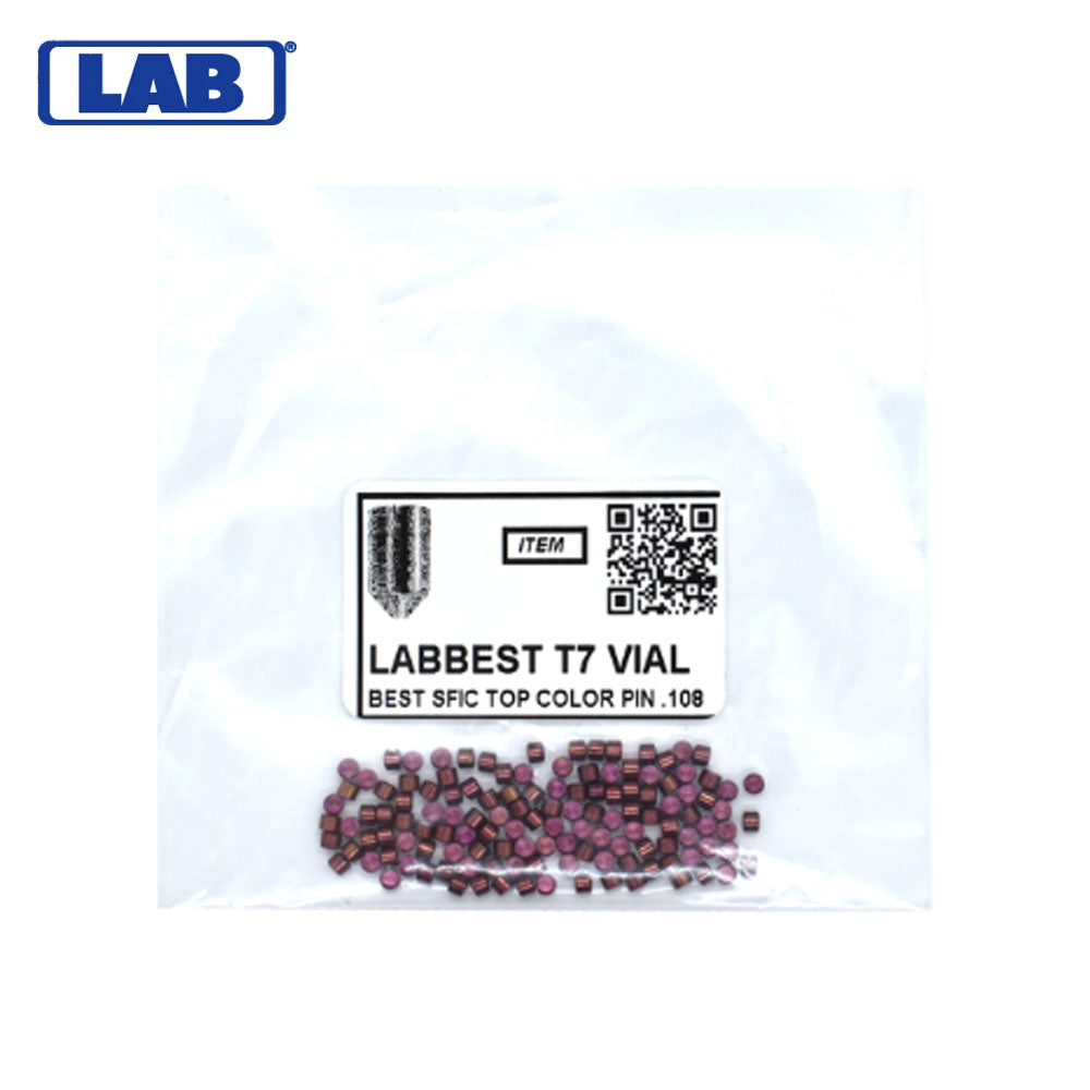 LAB - BEST-T7-VIAL - 7T Universal SFIC Top Pins - .087 Size - A2 Systems - Brass - Vial 100 Pins