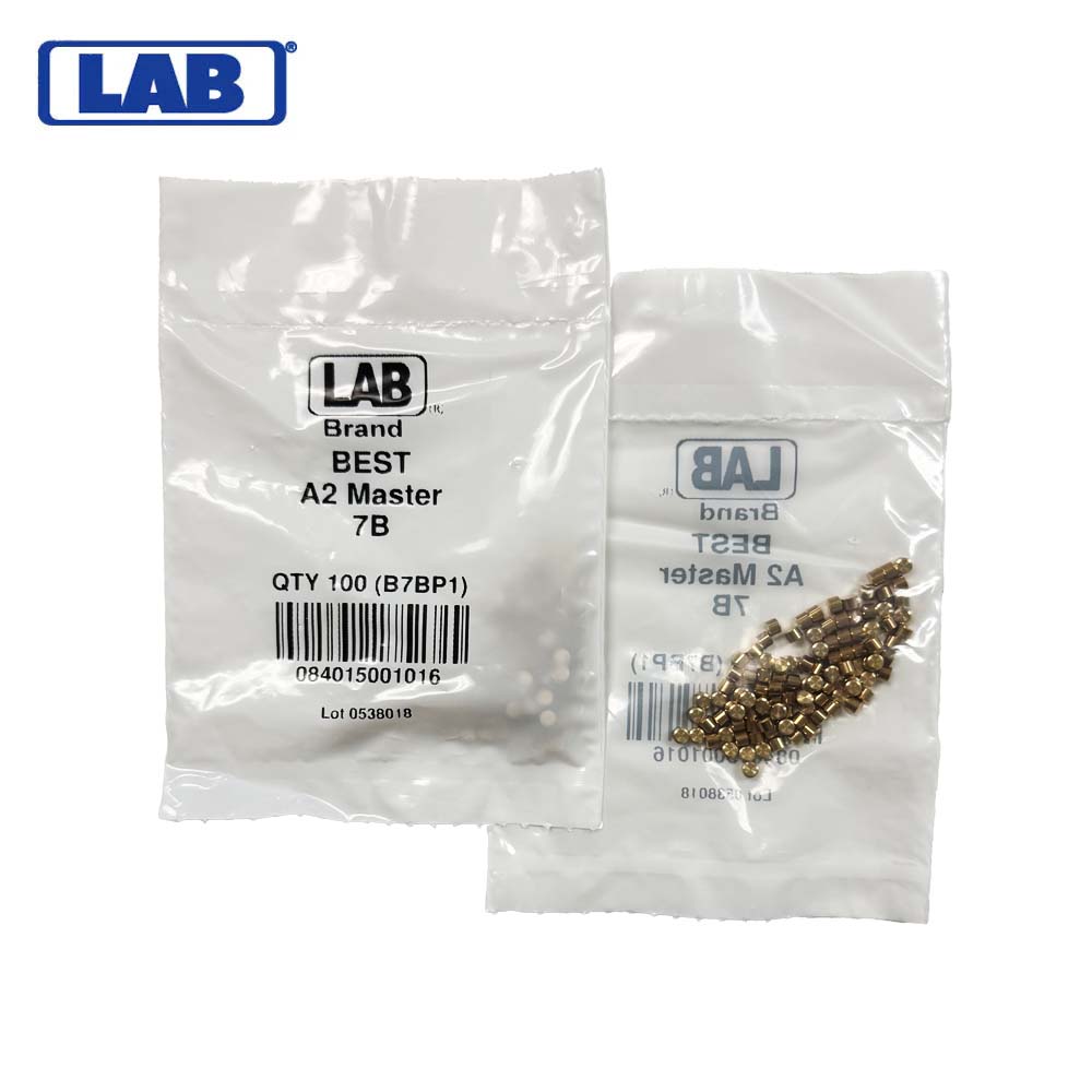 LAB - BEST-T7 - 7T BEST SFIC Top Pins - .087 Size - A2 Systems - Brass - Polybag 100 Pins