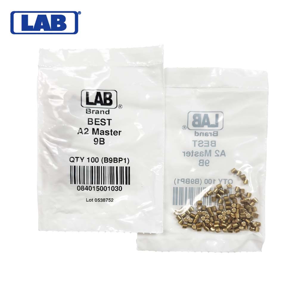 LAB - BEST-T9 - 9T BEST SFIC Top Pins - .112 Size - A2 Systems - Brass - Polybag 100 Pins
