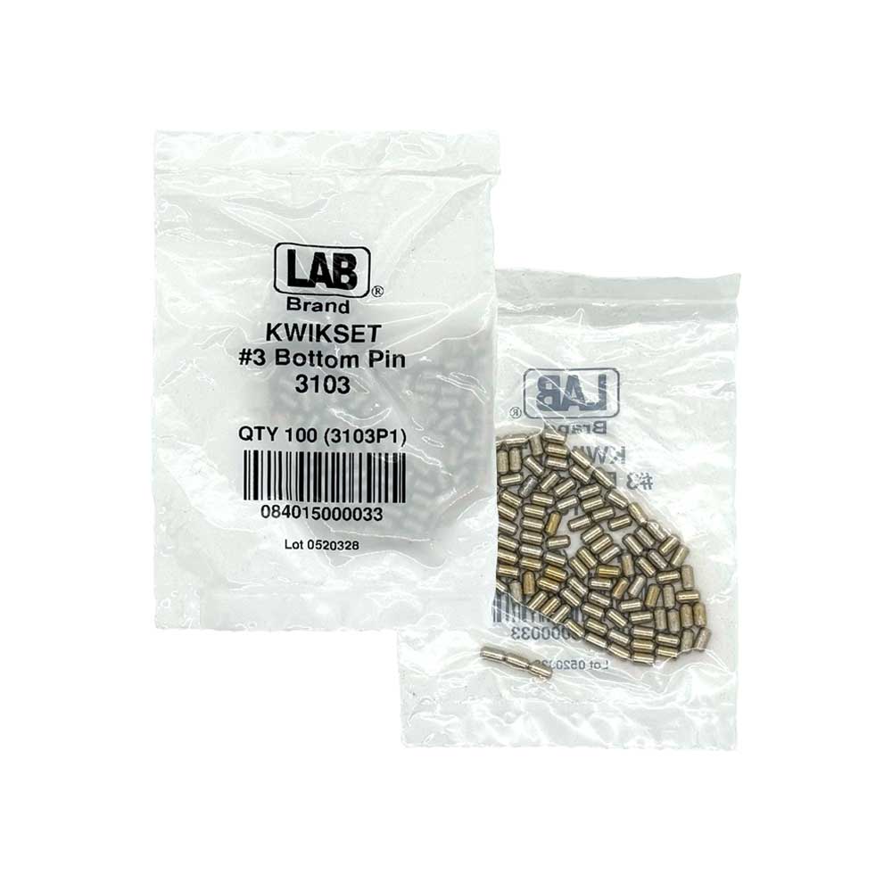 LAB - KWI3103 - Kwikset 3 Bottom Pins - Size .218 - Polybag 100 Pins