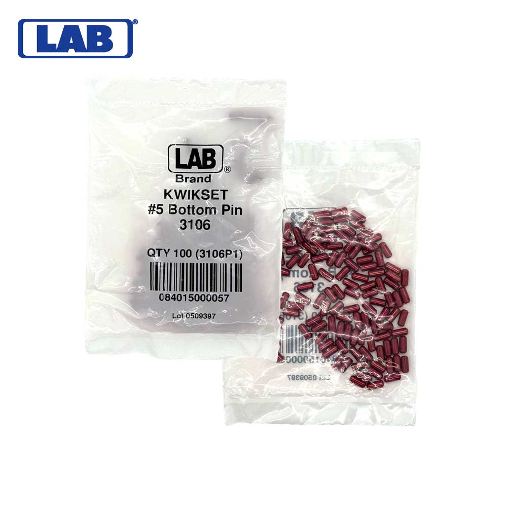LAB - KWI3106 - Kwikset 5 Bottom Pins - Size .264 - Polybag 100 Pins